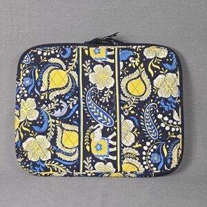 Vera Bradley Laptop Case ELLIE BLUE Retired Elephant Print Quilted Bag